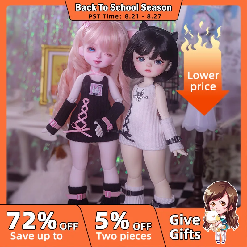 Zane And Daly 1/6 BJD Doll Cute Cat Girl In Short Knit Sweater Toys Handicraft Art Ball Jointed Collections