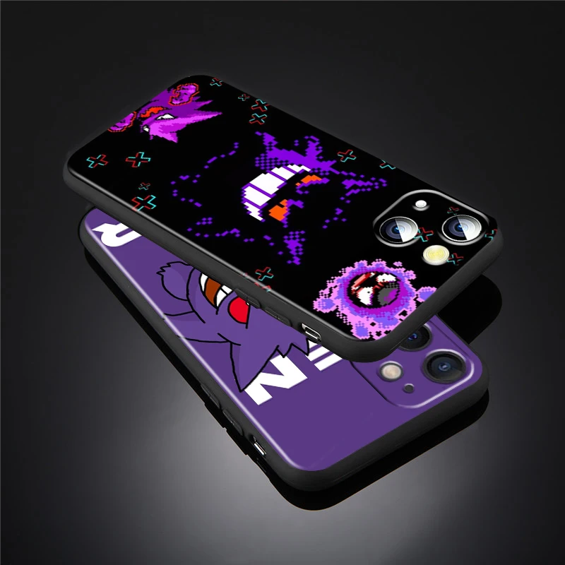 P-Pokemons G-Gengguis мультяшный для Apple iPhone 16 15 14 13 12 11 XS XR X Pro Max Plus Mini черный чехол телефона
