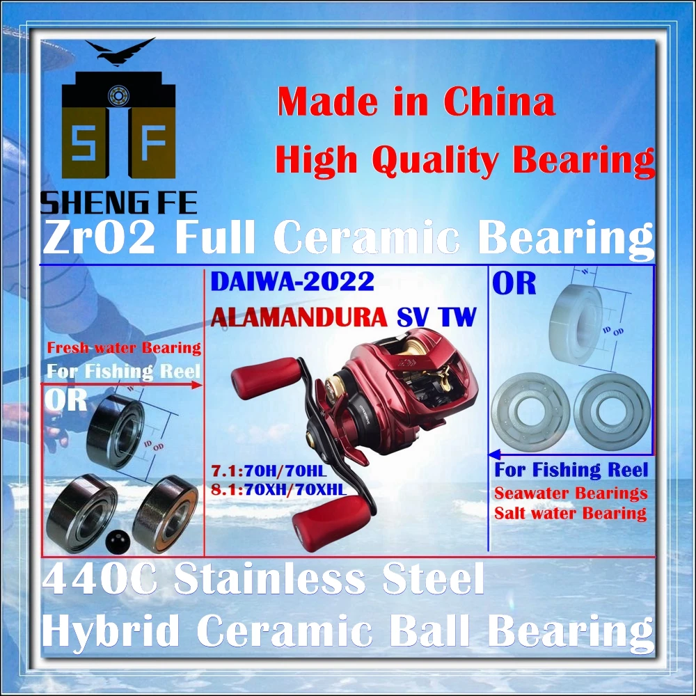 

Ceramic Bearings For 2022 DAIWA SALAMANDURA SV TW(70H/70HL/70XH/70XHL) Serise Baitcasting Fishing Reels |Ball Bearings