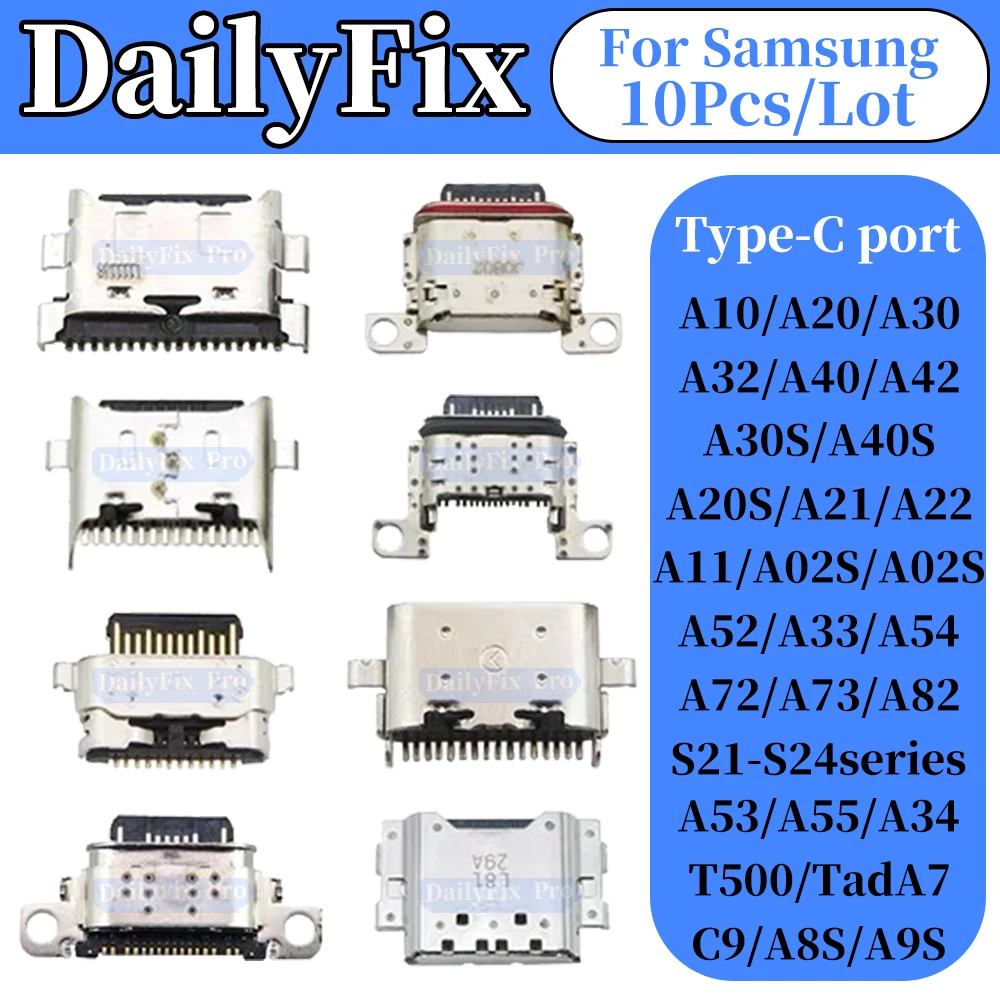 Фото Для Samsung A20 A30 A40 A50 A60 A52 A53 A4 A55 A72 A73 A11 A02S S21 S22PLUS S23ultra S24 T500 C9 A9S нижний USB-порт телефона №1