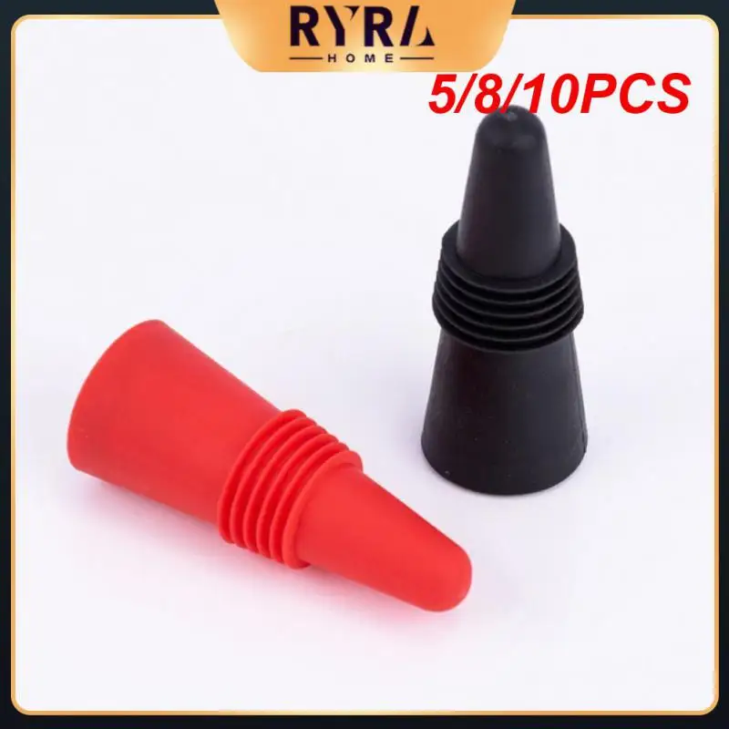 

5/8/10PCS Silicone Wine Bottle Stopper Beer Leak Proof Bottle Cap Closer Whisky Accessories Kitchen Bars Tools
