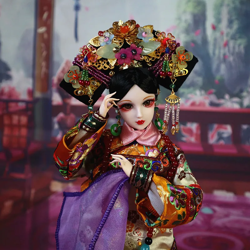 Collectible Qing Dynasty Queen Doll Vintage Style Bjd Girl Dolls Toys Gifts