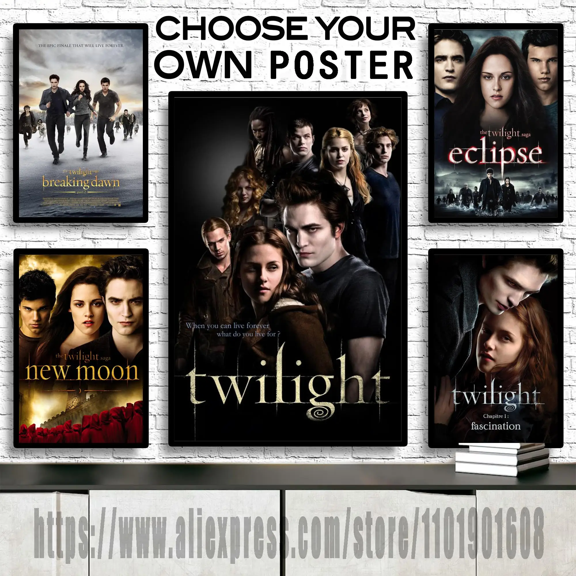 Классический плакат на холсте с изображением сумерков саги из фильмов, художественный плакат на стену, современный декор для семейной спальни, плакаты