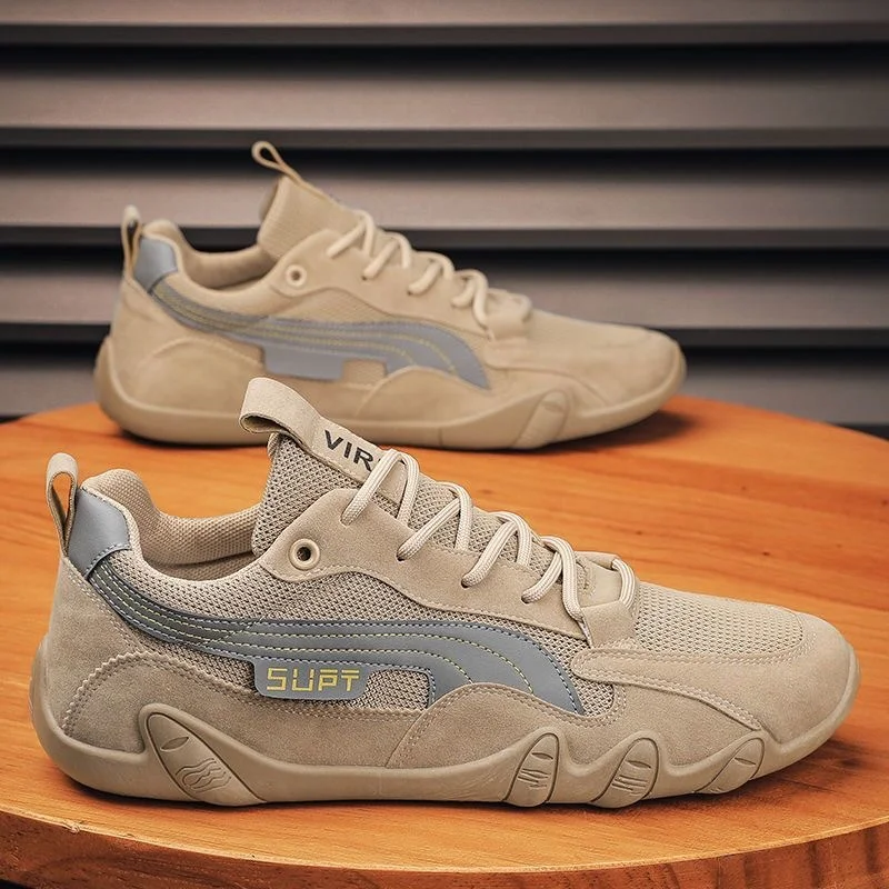 

2023 Men's Casual Shoes Fashion Summer Mesh Breathable Sneakers Men Comfortable Lace-up Hiking Shoes Wear-resistant Low-top Shoe