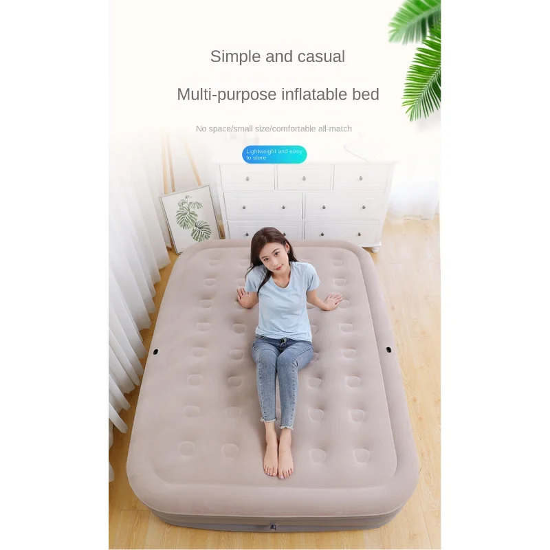 

Home Rest Air Bed Inflatable Bed Lazy Air Mattress Bed Outdoor Camping Tent Mattress Raised Double Convenient Air Mattress