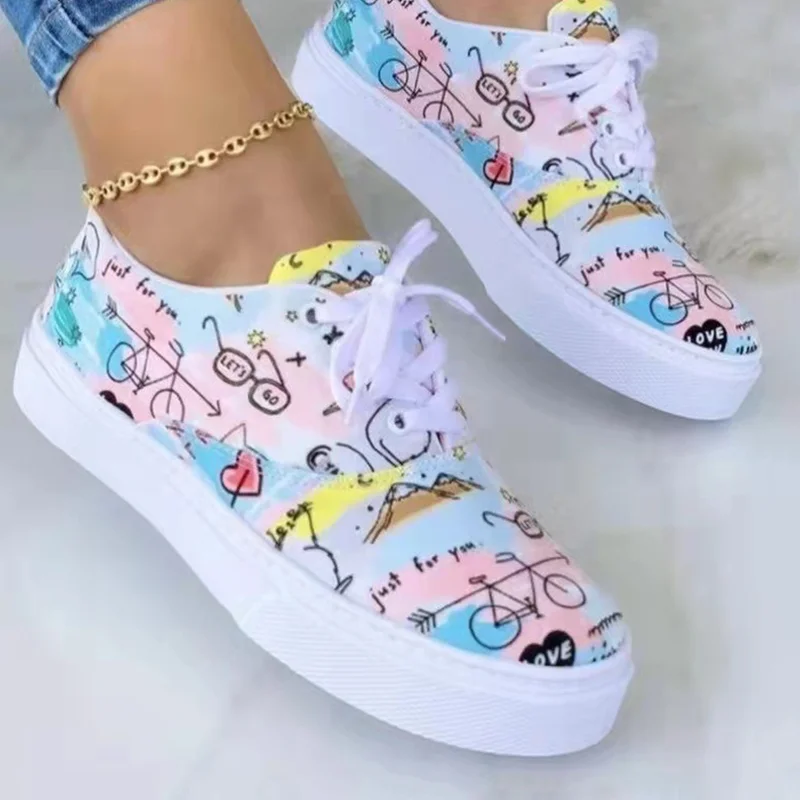 

Women Flats Fashion Shoes Mesh Breathable Women's Sneakers Lace Up Casual Tenis Feminino Plus Size Ladies Shoes Chaussure Femme