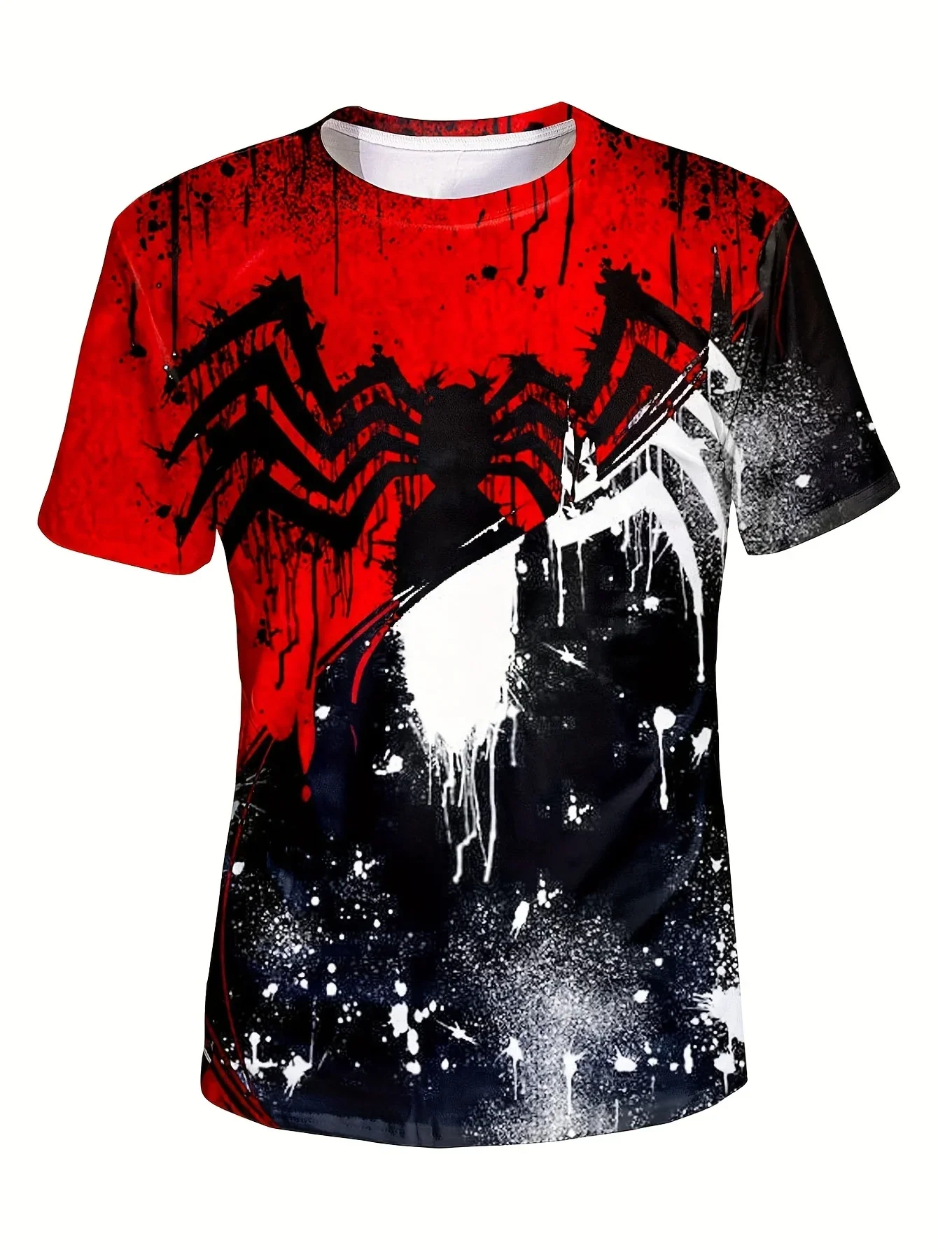 Летняя мужская футболка с рисунком паука-Повседневная рубашка коротким рукавом