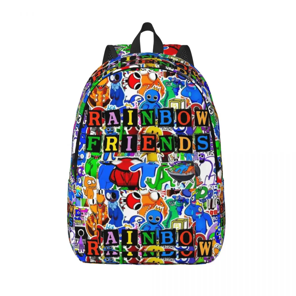 

Rainbow Friends for Teens Student School Bookbag Game Colorful Daypack Middle High College with Pocket