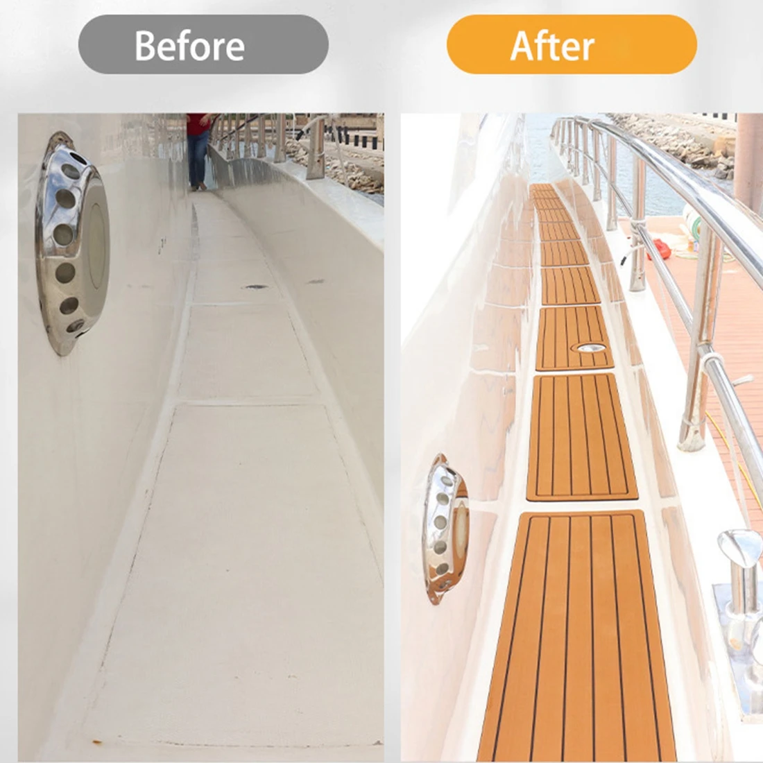 2400x57x6 мм одинарная полоса имитация тика яхты лодки коврик для напольного