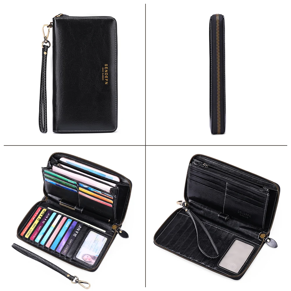Fashion Women Wallets with Zipper Phone Pocket Purse RFID Card Holder Women Long Wallet Lady Large Capacity Coin Wallet