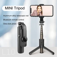 l10 mini portable selfie stick with monopod aluminum alloy tripod for huawei xiaomi apple samsung smartphone for iphone 13