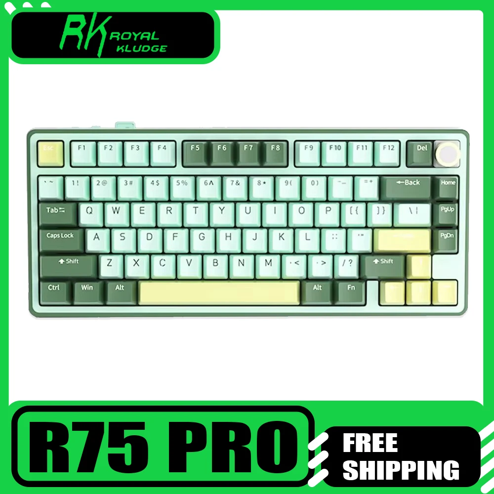 Механическая клавиатура Rk R75 Pro с многофункциональной ручкой трехрежимная