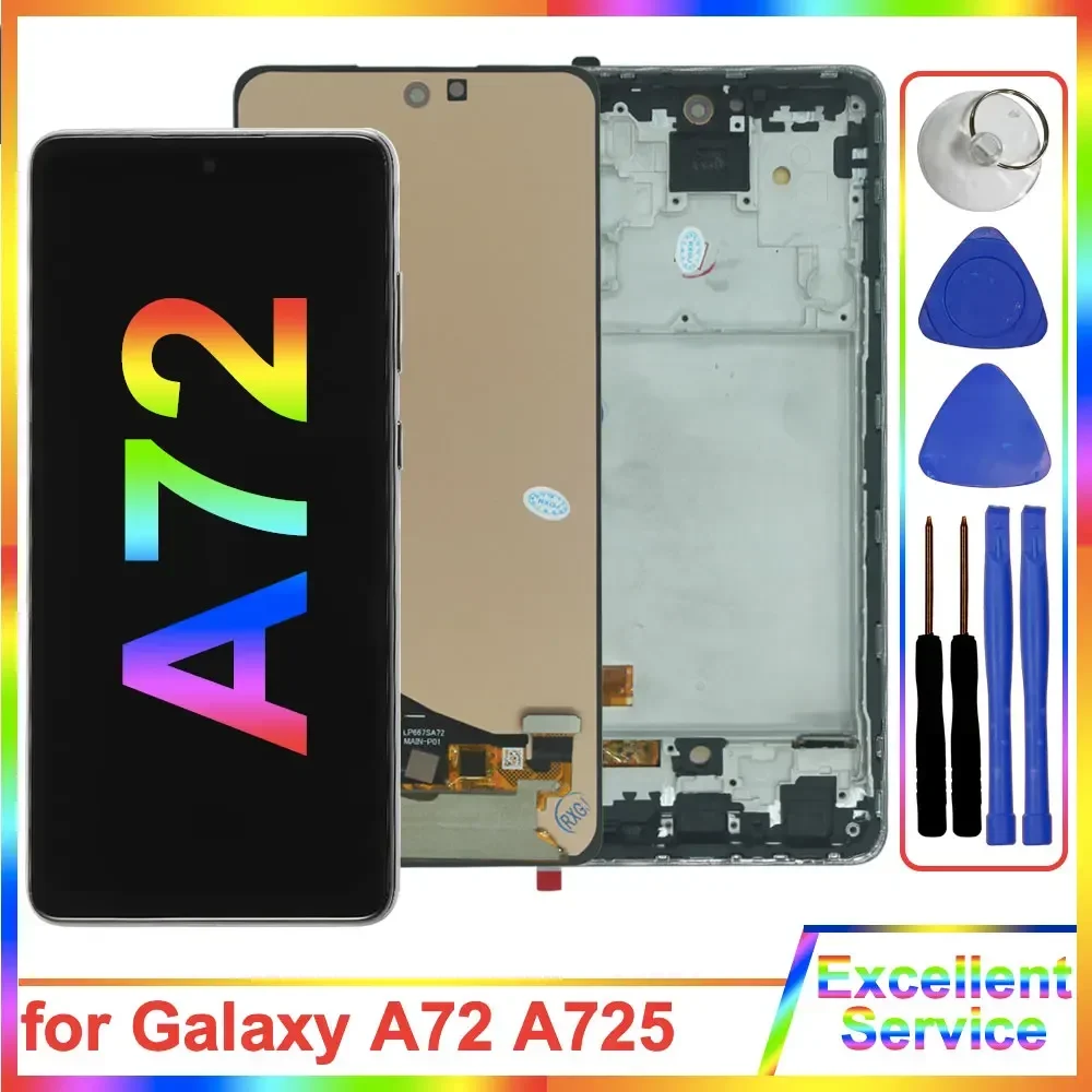 Super AMOLED для Samsung Galaxy A72 4G A725F ЖК-дисплей дигитайзер сенсорного экрана замена A725M LCD