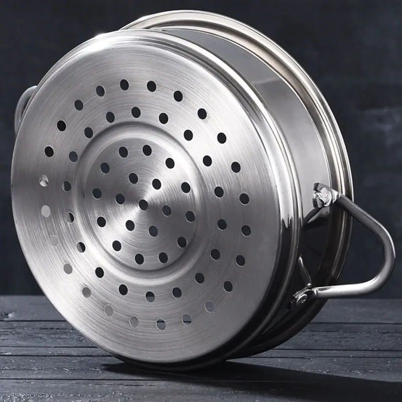 304 Stainless Steel With Double Ear Drain Basket Rice Cooker Food Steaming Grid TrayPot Dumplings Steamer Kitchen Cooking Tools |