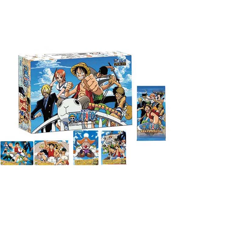 

4BOX Wholesale One Piece Luffy Roronoa Sanji Nami Collection Cards Playing Board Games Children Anime Character Kid's Gift Toy