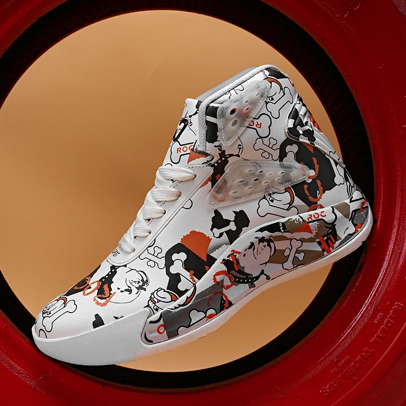 Graffiti Youth Men's And Women's Series Basketball Shoes High-top Autumn And Winter Non-slip Wear-resistant Fashion Trend