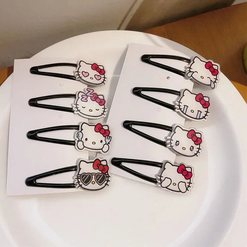

Cute Cartoon Anime Figure Hello Kitty Multiple Styles Funny Emoji Pack Hairpin Children Students Gift Wholesale