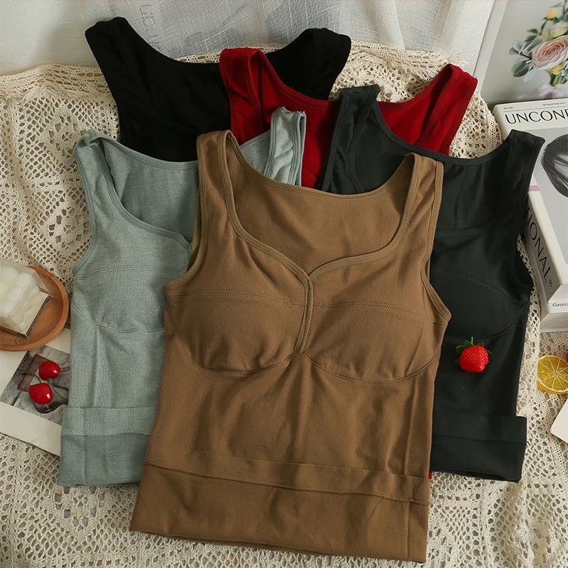 

Женский укороченный топ с квадратным вырезом, повседневные спортивные майки, Женский Топ без рукавов, однотонная стеганая майка, облегающи...