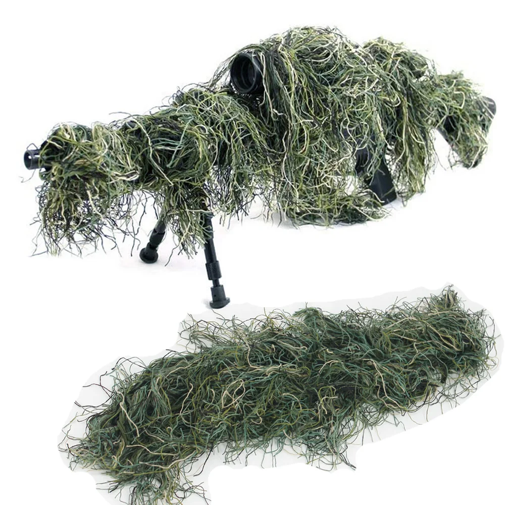 Tactical Rifle Sniper Camouflage Ghillie Suit Cover Hunting Gun Wrap Cover For Military CS Paintball Airsoft Accessories