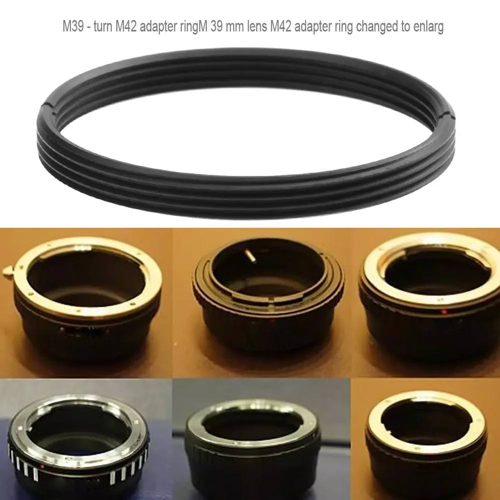 

High Precision Metal M39 to M42 Screw Lens Mount Adapter Step Up Ring M39 Lens to M42 39mm to 42mm Adapter Ring Black