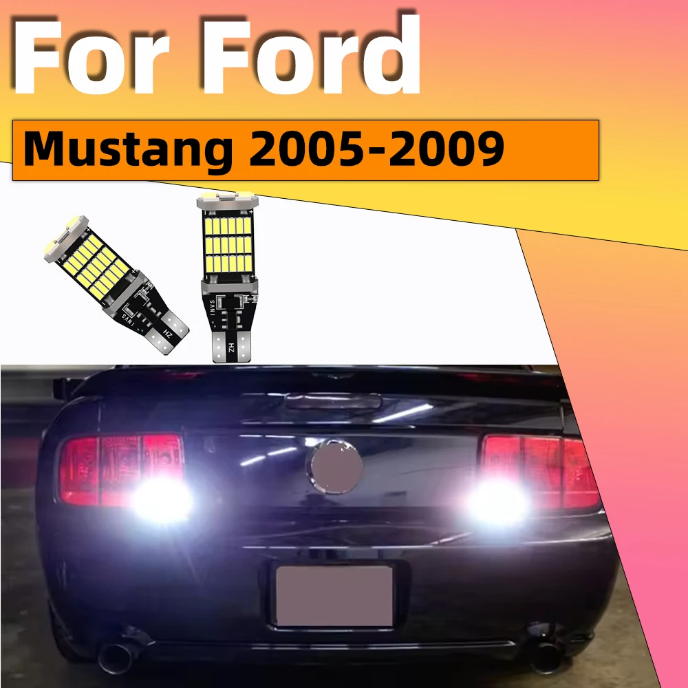 Фото 2 шт. супер яркие светодиодные лампы Canbus 921 для Ford Mustang 2005 2006 2007 2008 2009, резервные лампы заднего хода T15 W16W белый №1