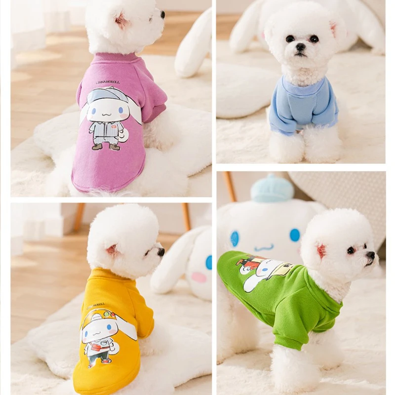 

Kawaii Sanrio [Cinnamoroll Co-branded] Teddy Bichon Puppy Spring Summer Cat Pet Clothes Gift Cartoon Pet Clothes Cosplay