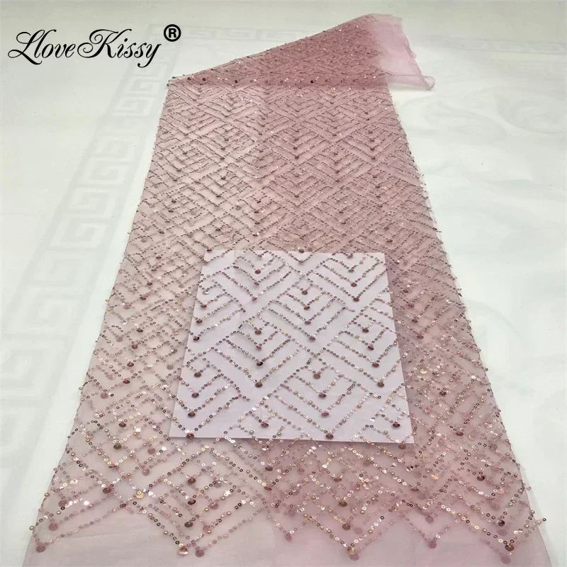 Оптовая продажа сетчатая ткань с вышивкой и блестками 5 ярдов 10 цветов для