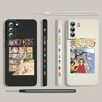 one piece japanese cartoon for samsung galaxy s22 s21 s20 s10 note 20 10 ultra plus pro fe lite liquid left rope phone case capa