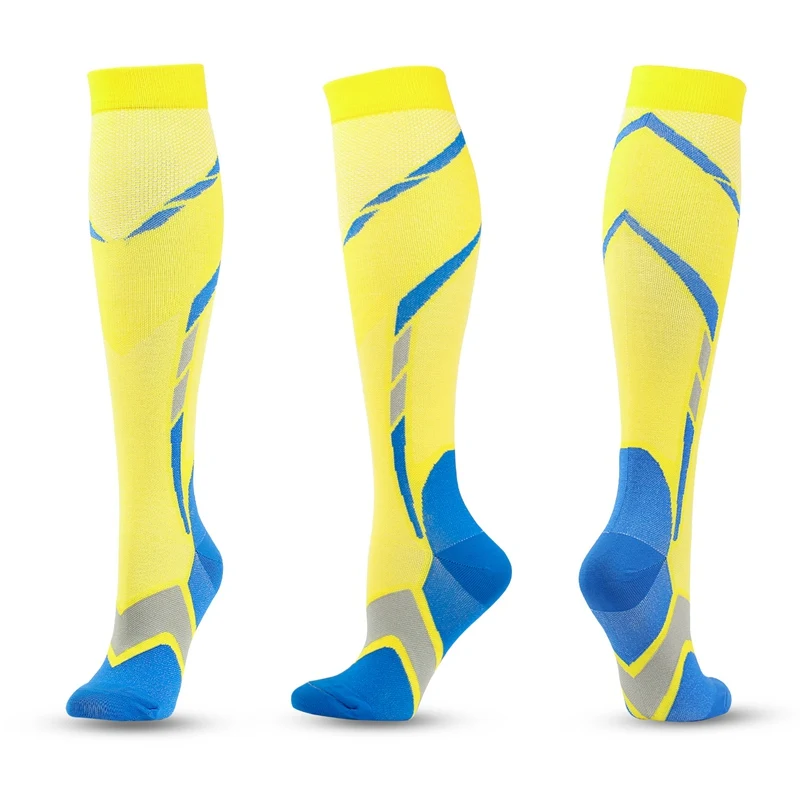 3pcs Stripe Unisex Outdoor Keep Warm Elasticity Medium Tube Socks Running Riding Men Ski Socks Sports Pressure Socks