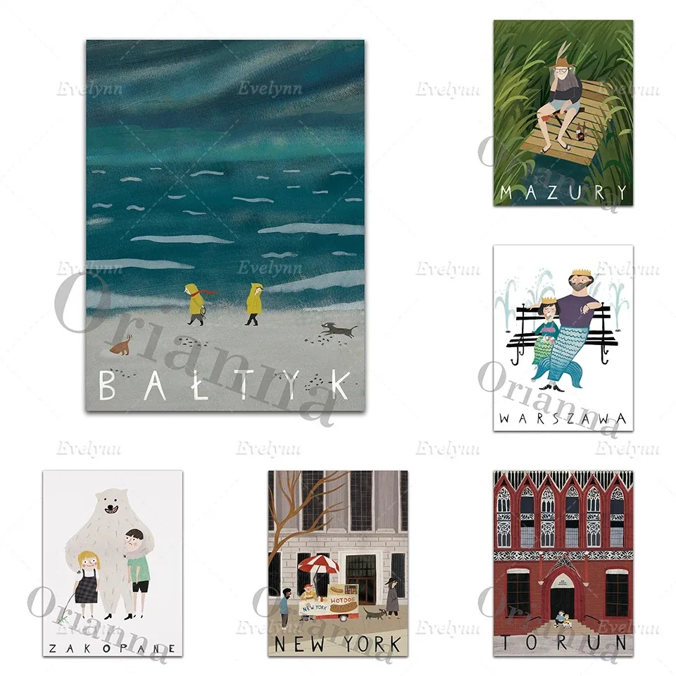 Постер для путешествий в Польшу Украшение стен Татра-горы Zakopane Polska PolandPrintPosterTravel