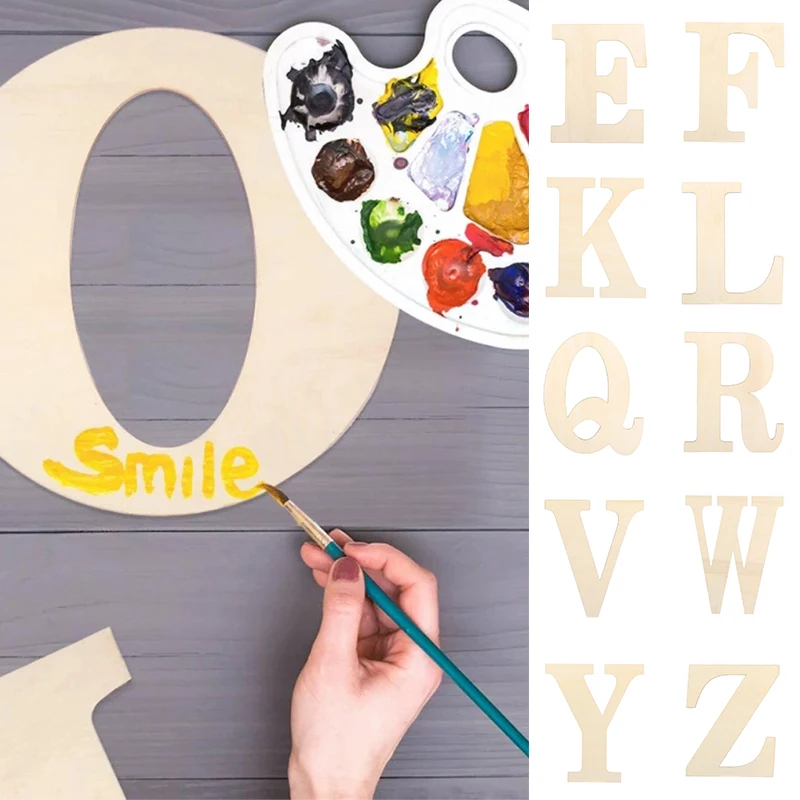 30cm Blank Wood Letters Diy Wood Craft Unfinished Alphabet Semi-finished Blank Paintable Wall Door Ornaments Home Decoration