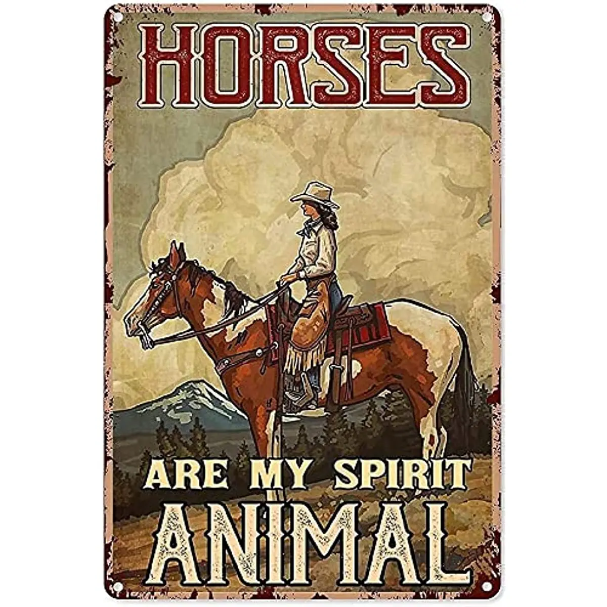 Винтажный жестяной знак лошади-мой дух, животное ковдушка, новинка, забавный подарок для дома, семьи, друзей, ванной, двора, бара, паба
