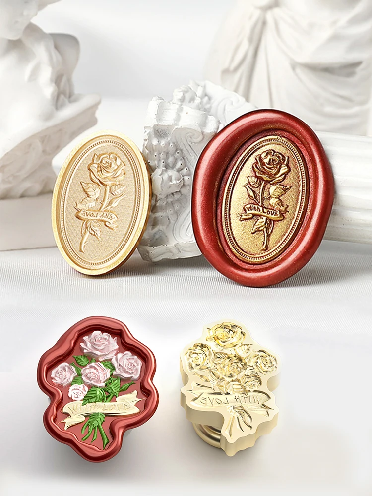 

Flowers/Love 3D Embossed Retro Wax Seal Stamp Cupid Wax Sealing Cat Paw For Envelopes Wedding Invitations Gift Scrapbooking