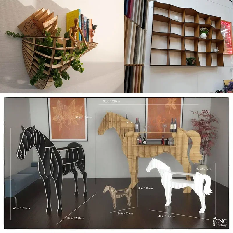 

Чертежи для лазерной резки 115 полок из дерева