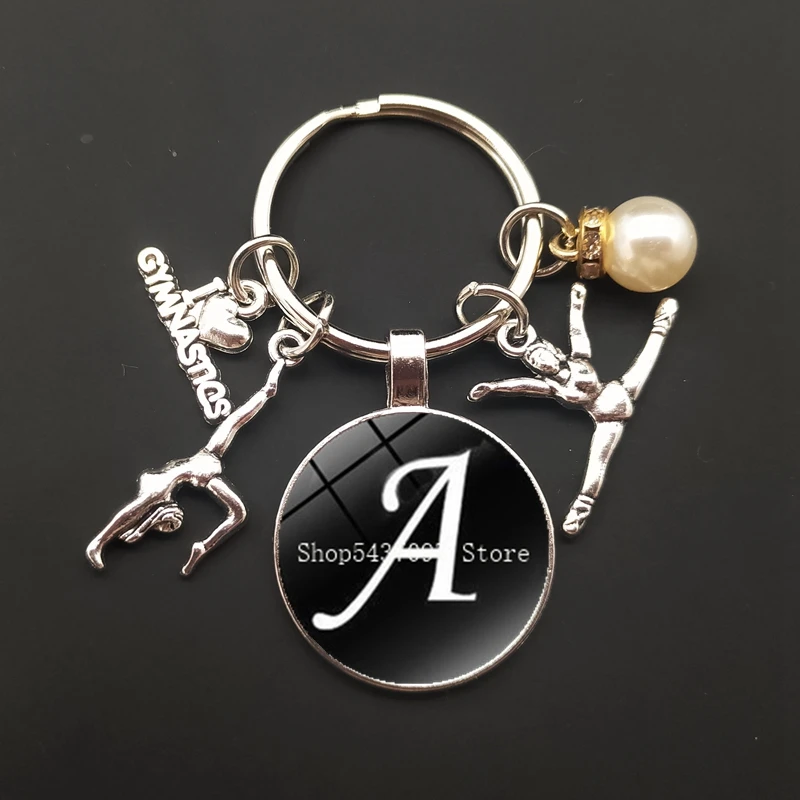 Стеклянный брелок с надписью спортивный для гимнастики автомобильной сумки