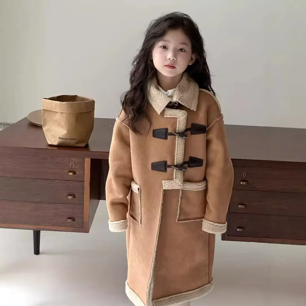 Пальто для девочек 2024 зимняя новая детская одежда детское пальто в иностранном