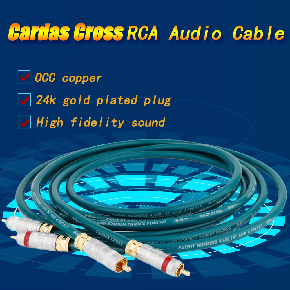 

Pair Cardas Cross Hifi RCA Audio Cable Hi End OCC RCA to RCA Interconnect cable Gold Plated RCA connector Audio Cable