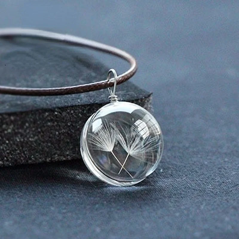 2022 Настоящее ювелирное изделие Одуванчик из хрустального стекла ожерелье