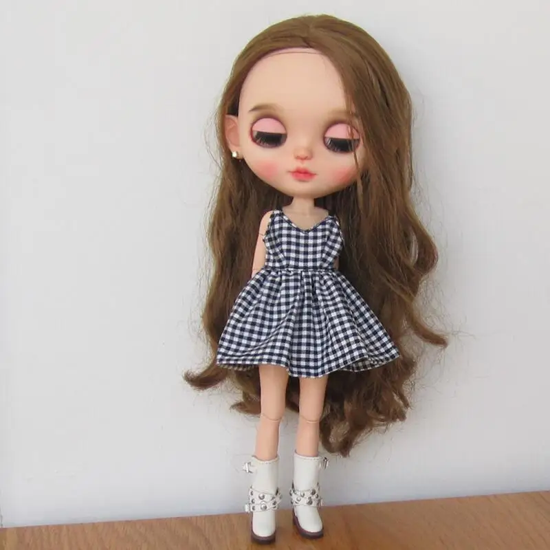 D05-P239 детская игрушка 1/6 Блит ob24 ob27 azone19 шарнирная кукла BJD одежда клетчатое платье