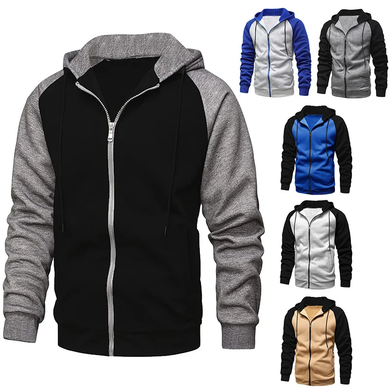 

New Men's Lon Sleeve ooded Jackets Casual ip op Sweatsirts Male Tracksuit Fasion Keep Warm oodie Clotin Outerwear Tops