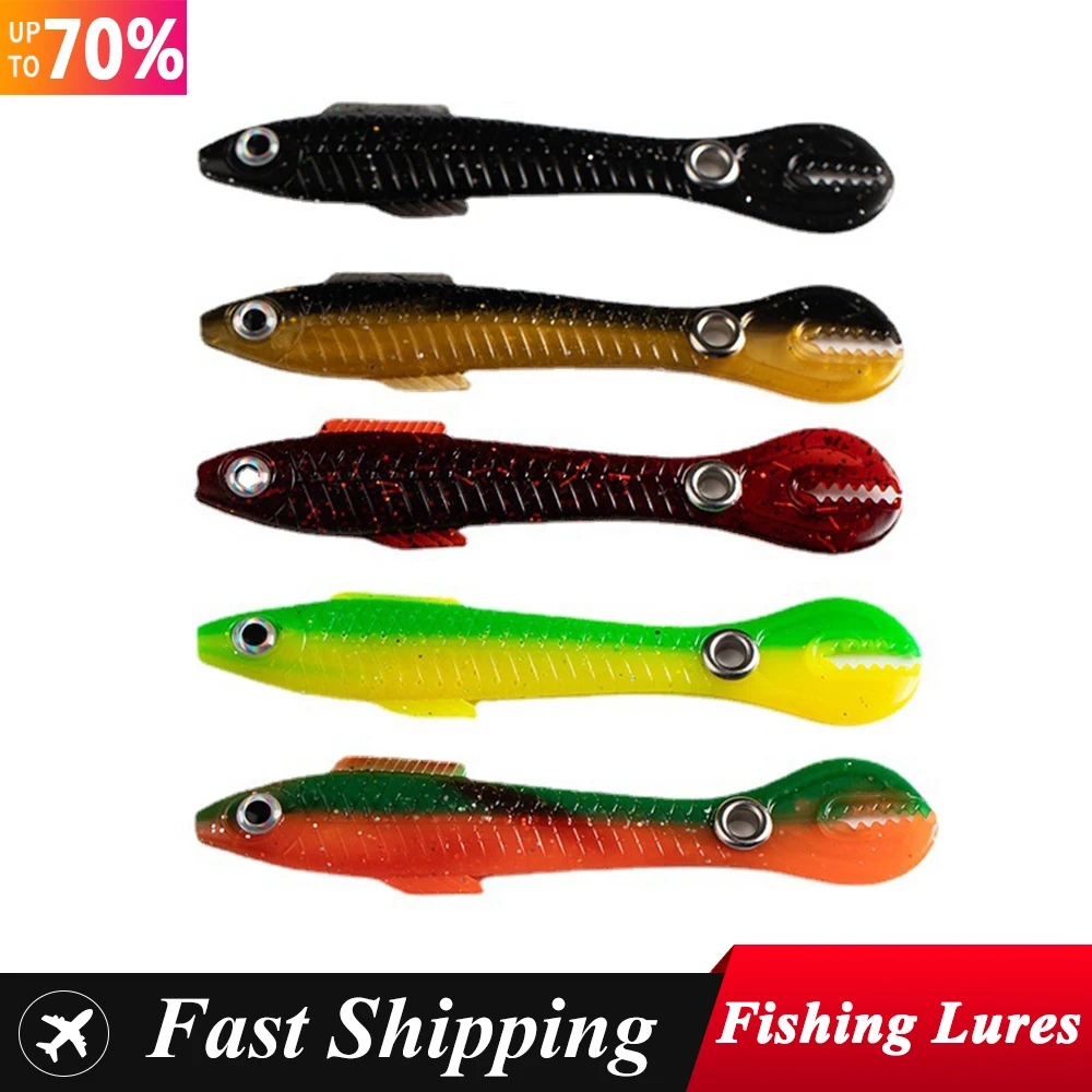 

2022 5pcs/Lot Fishing Lures 100mm Wobblers Carp Fishing Soft Lures PVC Soft Glue Artificial Plastic Baits Professional Swimbait