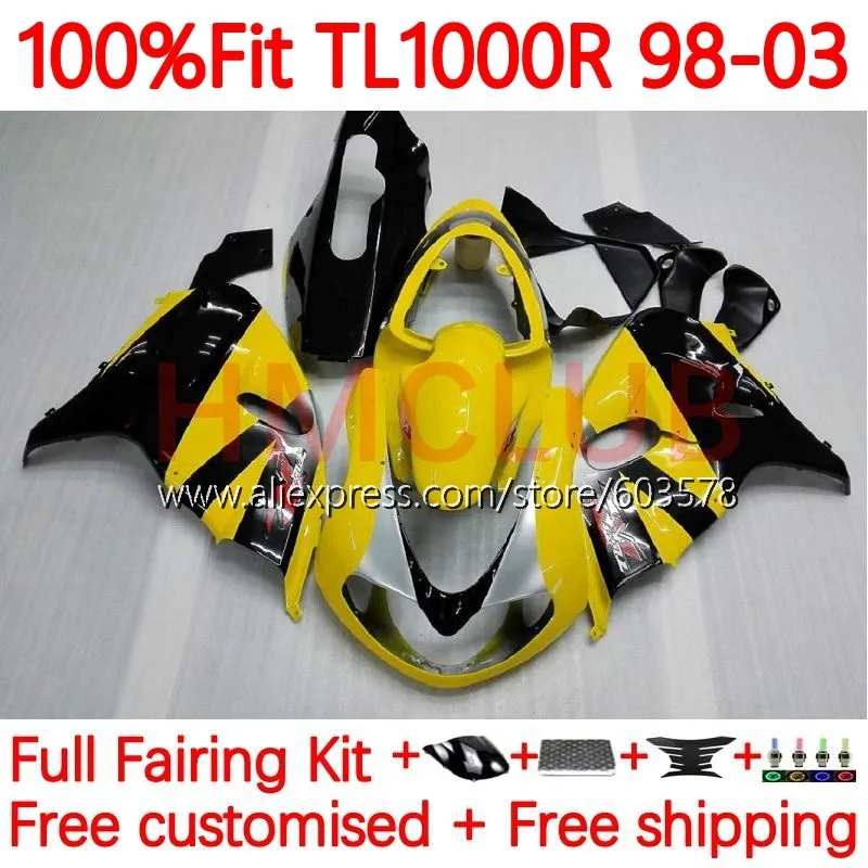

TL1000 For SUZUKI SRAD TL 1000 R 1000R 98 99 01 02 03 TL1000R 1998 2000 2001 2002 2003 Injection Fairings 103No.7 yellow stock
