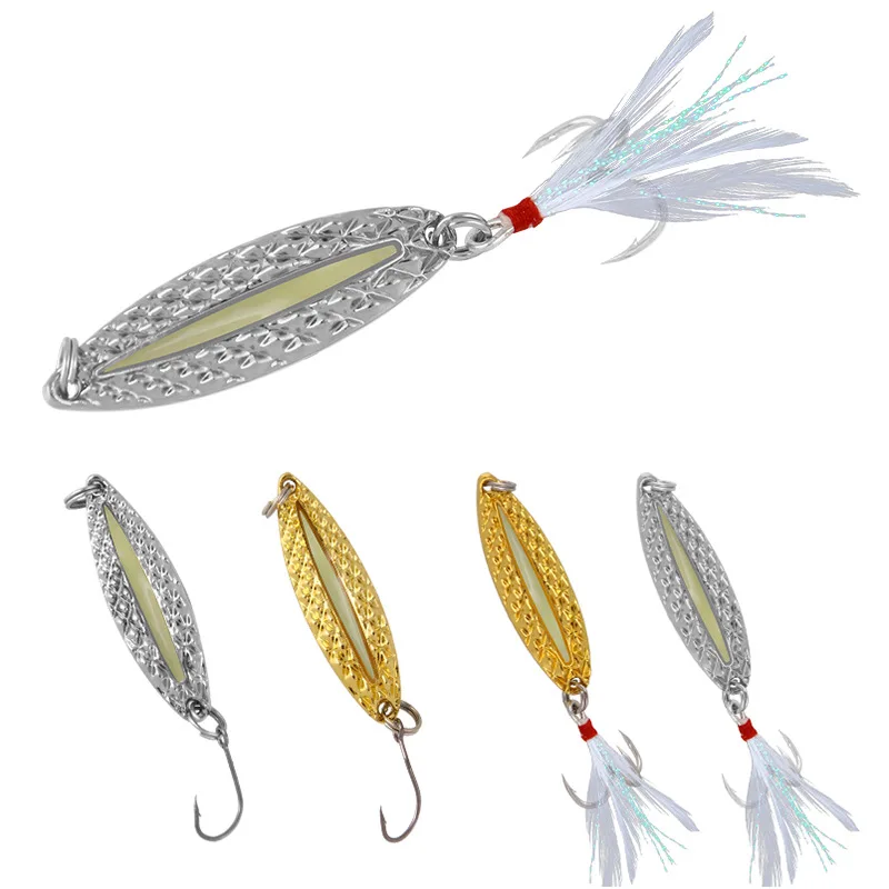

Fishing Lures Metal Spoons Hard Baits Metal Fishing Lures Spinner Baits Fish Treble Hooks Tackle Salmon Bass