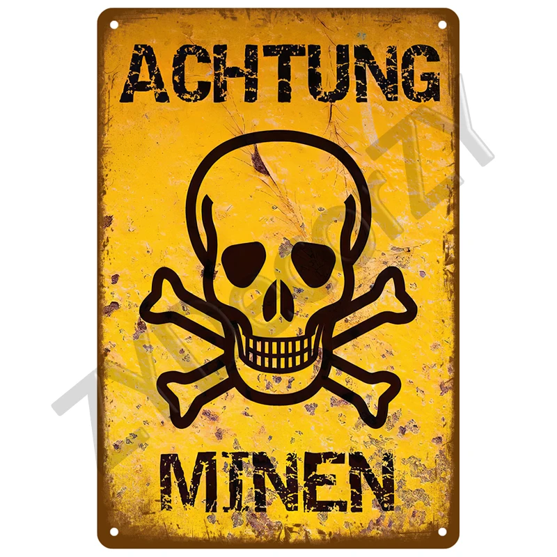 

Предупреждающий ретро металлический знак