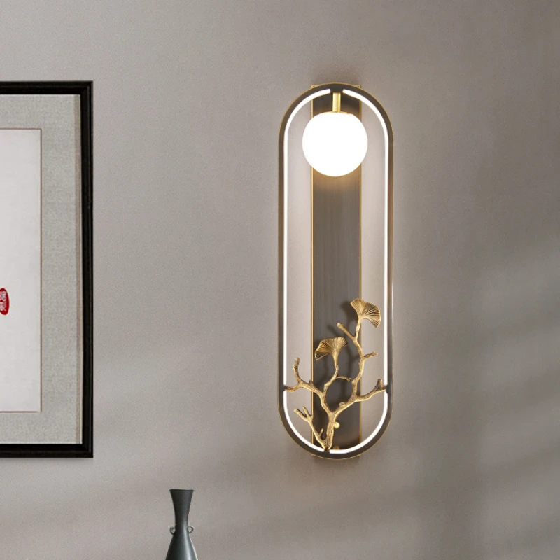 

Новый Медный настенный светильник в китайском стиле, роскошный настенный светильник для гостиной, телевизора, креативный мраморный прикро...