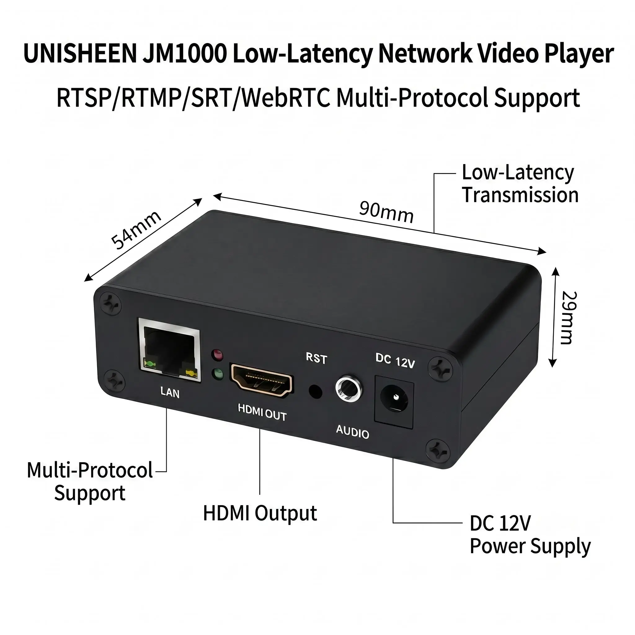 Фото UNISHEEN H.265 H.264 RTSP SRT RTSP Rtmp UDP IP-HDMI видеодекодер Stream Onvif №4