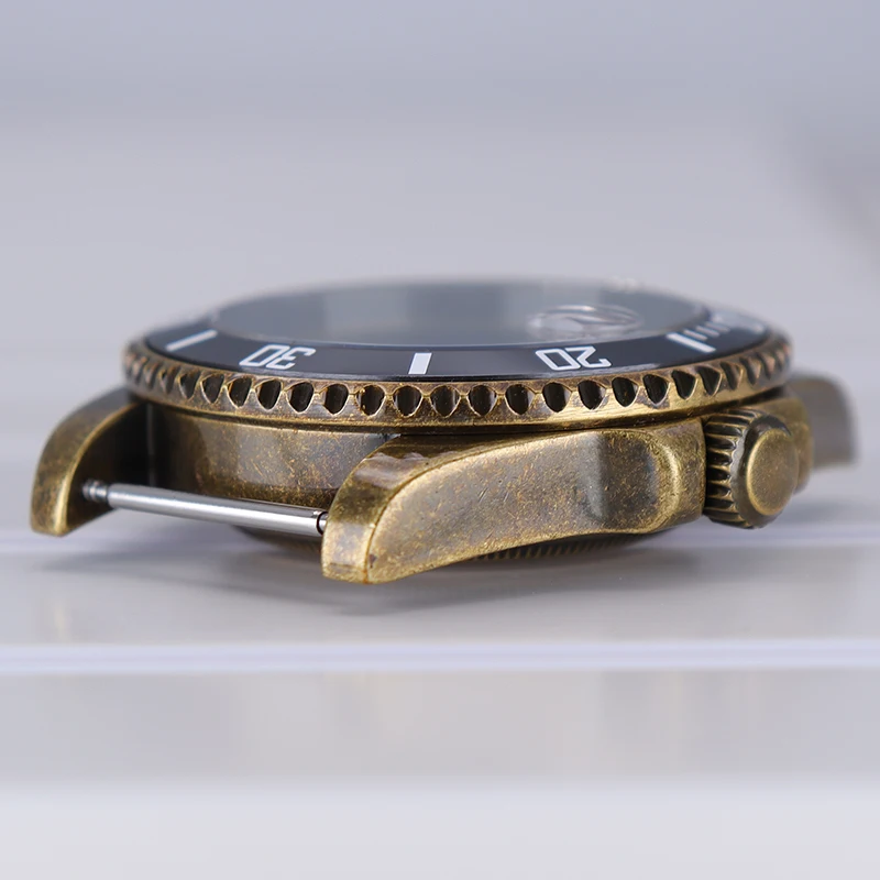 40 мм бронзовые мужские часы в стиле ретро искусственное сапфировое стекло для Seiko