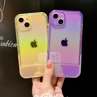 iphone cover for 13 12 11 pro max laser color soft tpu case invisibility pc kickstand protable for x xr xs max anti drop protect