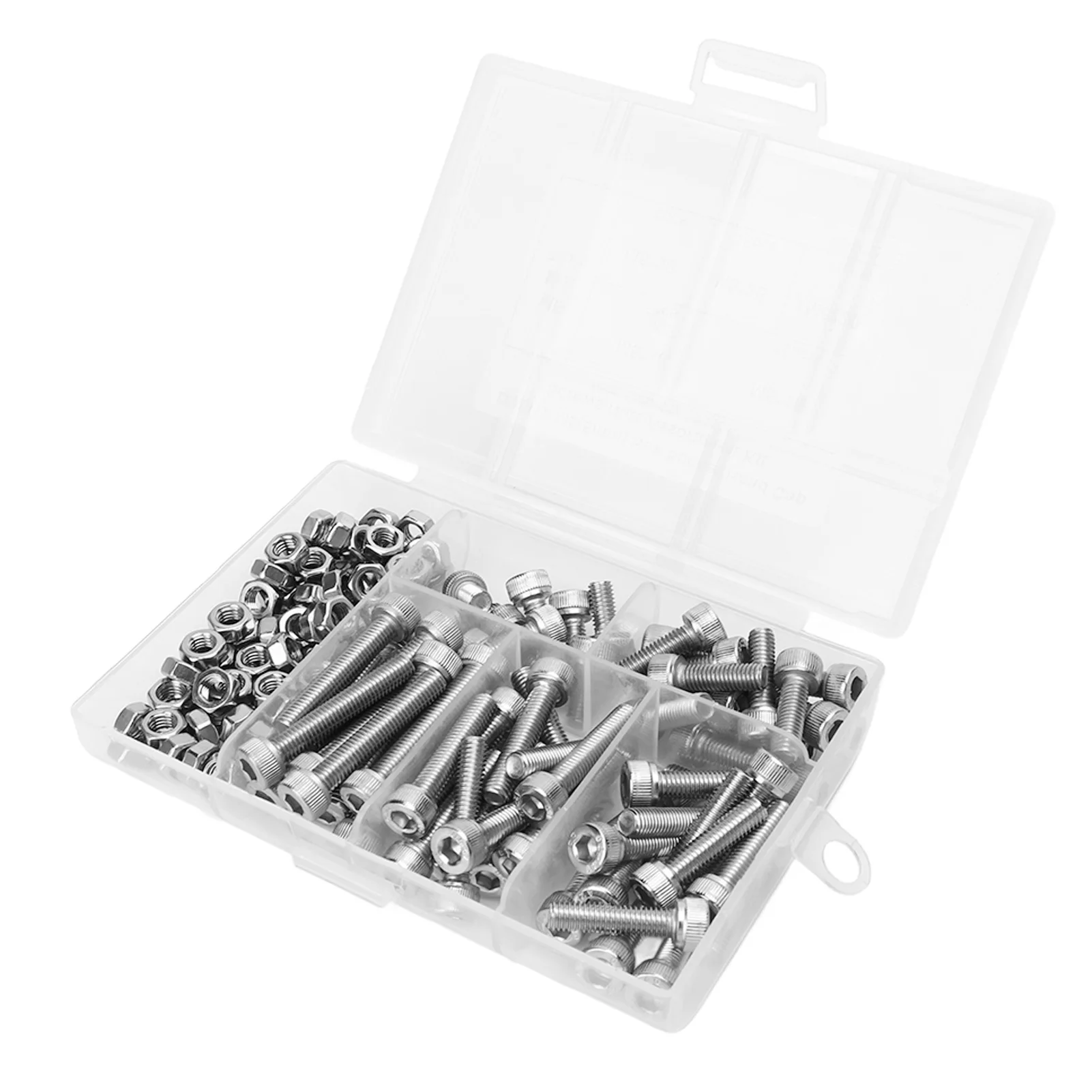 

150Pcs M5 Hex Socket Screws Nuts Kit 304 Stainless Steel Hex Socket Head Screws and Nuts Assortment Kit