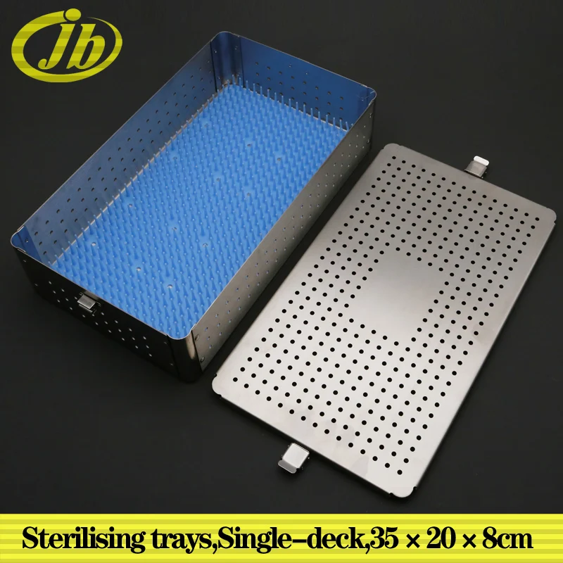 Sterilising trays silicone pad high temperature and high pressure resistance stainless steel medical sterilization box